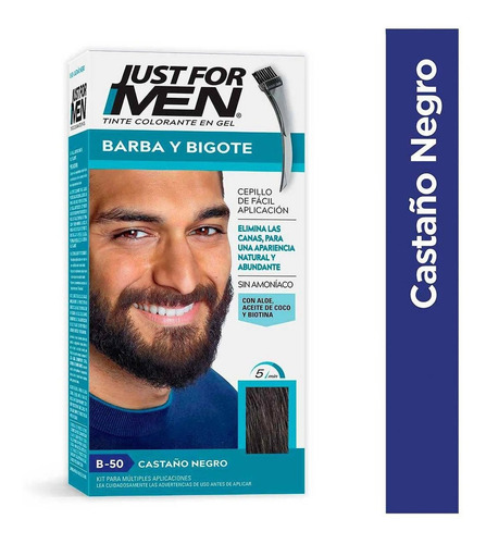 Tinte Para Caballero Just For Men Barba Y Bigote Castaño Negro 28g