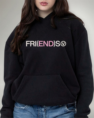 Sudadera Kpop Amigos Friends V Bts Afelpada Negra