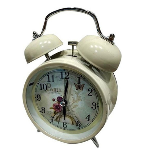 Reloj Despertador Alarma Mesa Mickey Campana Hora Luz Metal