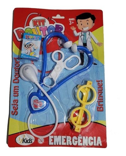 Kit Médico Infantil Brinquedo Com Estetoscópio E Óculos