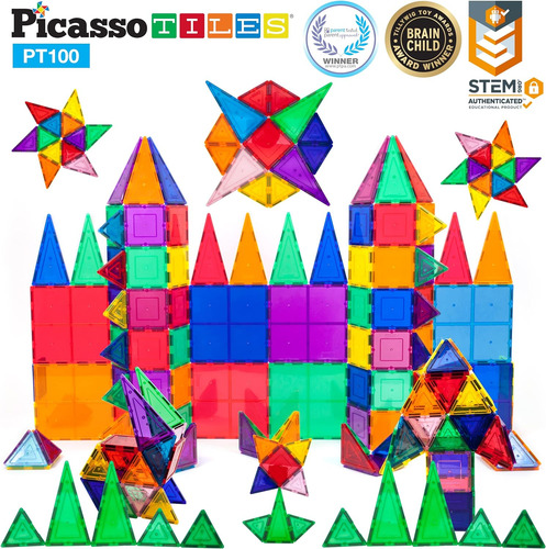 Picassotiles 100 Piezas Conjunto De 100pcs Buildo De Constru