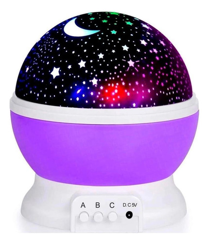 Abajur Luminária Projetor De Estrelas Globo Giratório Quarto
