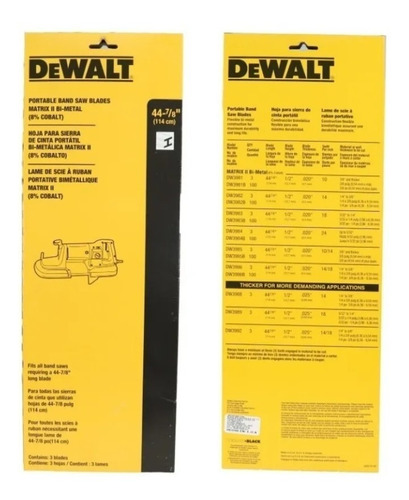 Sierra Cinta Bimetalica 44-7/8 X 14 D 3 Pzs Dewalt Dw3984