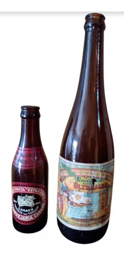 2 Garrafa Vazias Antiga De Coleção Cerveja Caracu E Ultramar (Usado)
