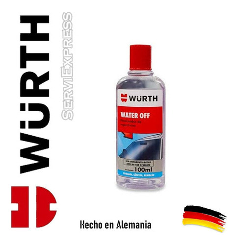 Water Off Repelente De Agua Para Vidrios 100ml Wurth 