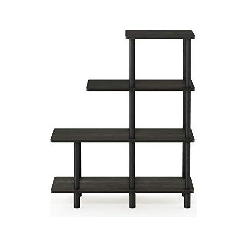 Gire N Tubo 4 Tier Estante Escalera Cubo Espresso Negro