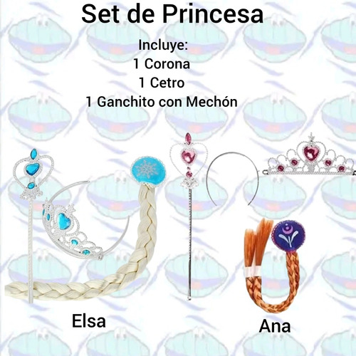 Set De Princesa Ana / Elsa / Frozen / Corona / Cetro 