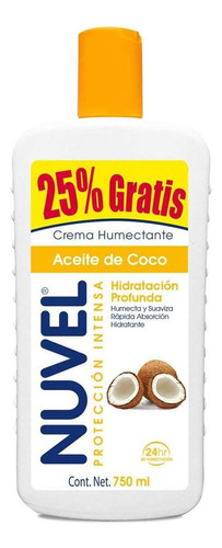 Crema Corporal Nuvel Protección Intensa Con Aceite De Coco 750ml