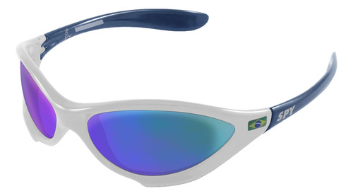 Óculos De Sol Spy 45 - Twist Branca - Haste Azul Royal