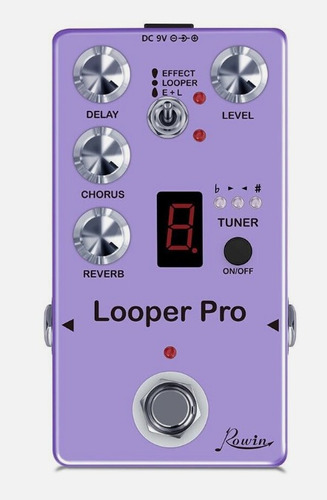 Pedal Rowin Looper Pro Reverb Chorus Delay Afinador Tuner+nf
