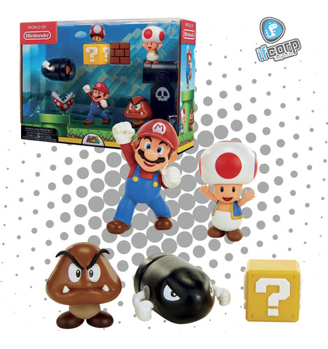 Set 5 Figuras Mario Bros World Of Nintendo Acorn Plains Jakk
