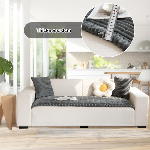 Fundas Mullidas Para Sofá Protector Elegante De Algodón Gris Gris Oscuro Nombre Del Diseño
