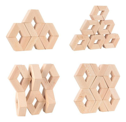 En Forma De V Bloques De Construcción De Madera 3d Juego