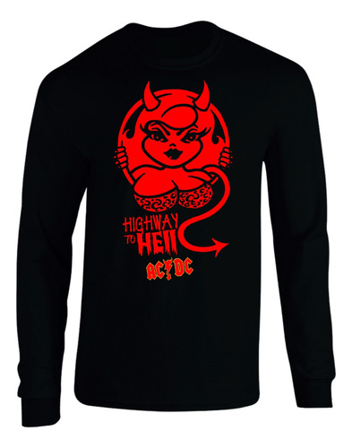 Camiseta Manga Larga Ac Dc Evil Camibuso Sueter 