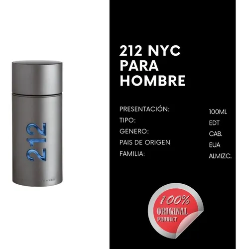 Perfume original 212 hombre new arrivals