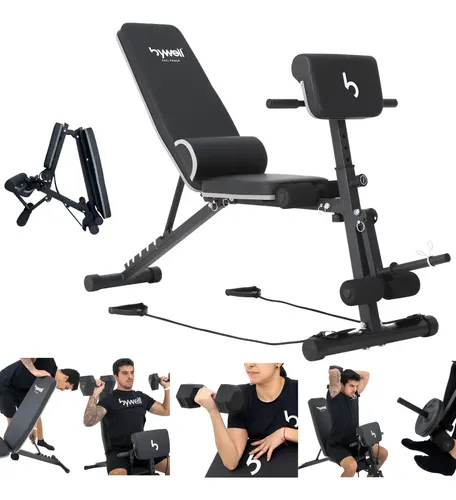 Banco Gym Multiposiciones Ajustable Brazo Y Pierna Bywell Negro