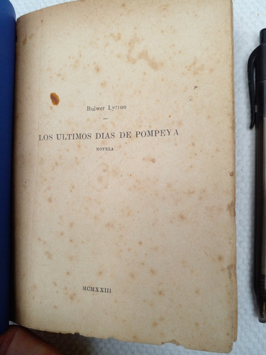 Los Últimos Días De Pompeya Bulwer Litton 1923 Calpe Madrid