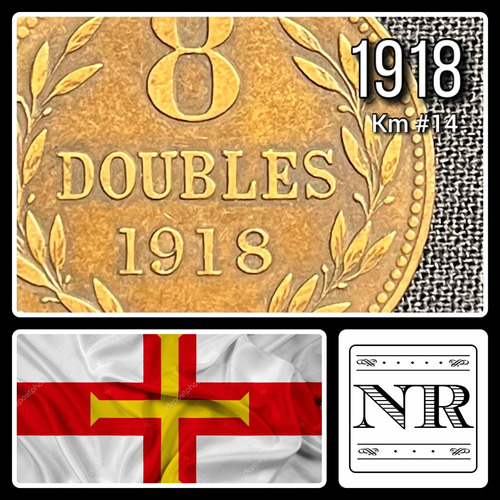 Guernsey - 8 Doubles - Año 1918 - Km #14