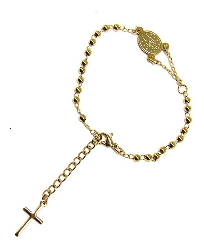 Pulsera Acero Misterio Virgen Maria Dorado