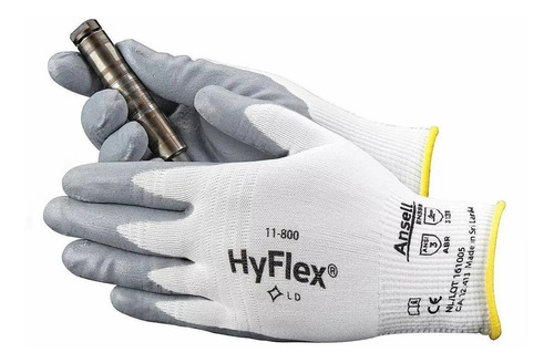 Hyflex 11-800 Guante De Espuma De Nitrilo-blanco/gris 6 Pars