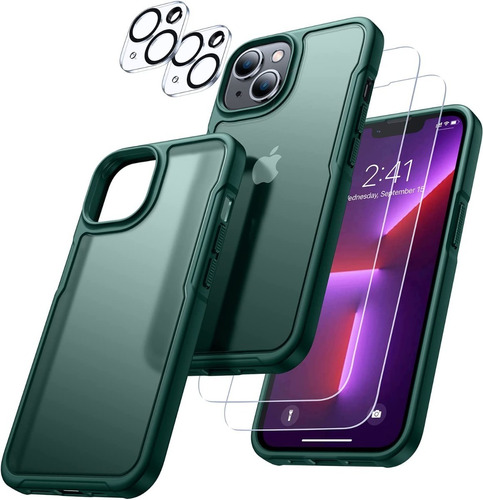 Funda Verde Para iPhone 14 Protector Pantalla Y Camara Humix