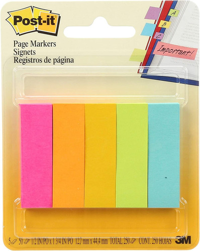 Post-it 670-5af Marcadores De Página 12 X 1-34 Varios Colore