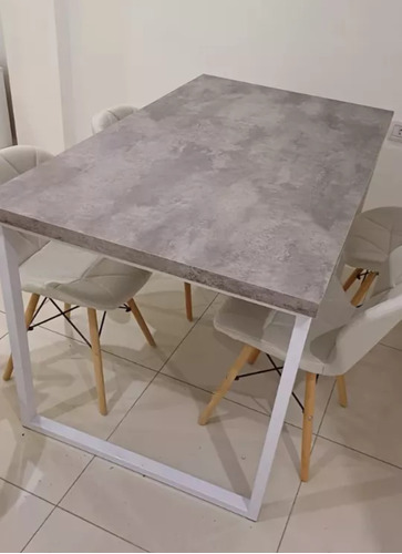 Mesa Comedor 1,80x0,80 -melamina Y Hierro 