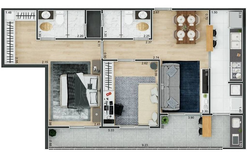 Imagem 11 de 17 de Apartamento, 2 Dorms Com 69.7 M² - Forte - Praia Grande - Ref.: Er11 - Er11