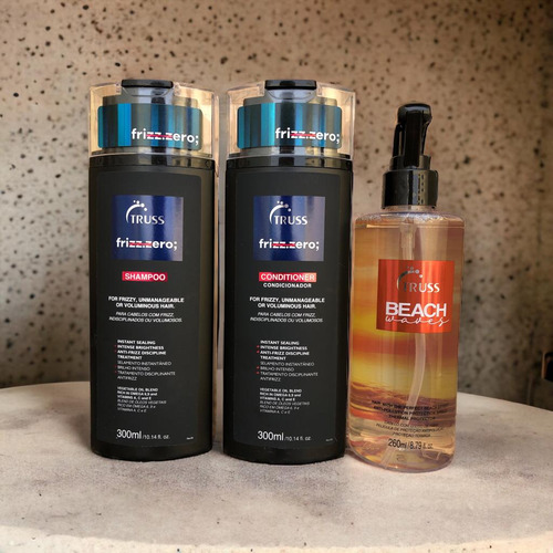 Truss Frizz.zero Shampoo Condicion 300ml + Beach Waves 260ml