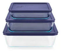 Comprar Juego De Recipientes De Vidrio Hermeticos Pyrex 3 Tamanos