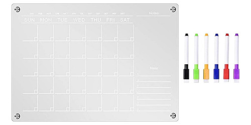 Pizarra Calendario Planificador Mensual Magnético + Plumones