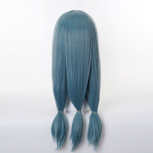 Peluca Mahito Cosplay Jujutsu Kaisen, Azul, De Doble Trenza, Tamaño De La Base M