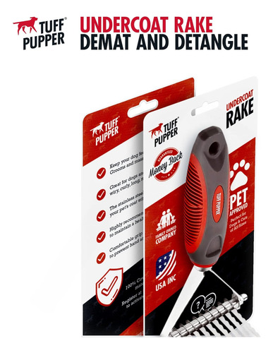 Rastrillo Para Subpelo Para Perros Tuff Pupper | Remueve De
