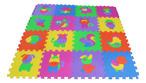 Tapete Fomi Foamy Rompecabezas Único Espesor 12mm- Colores Animales
