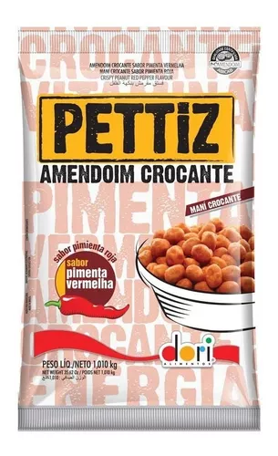 Amendoim Dori Pettiz Crocante Sabor Pimenta Vermelha 1kg - Escorrega o Preço