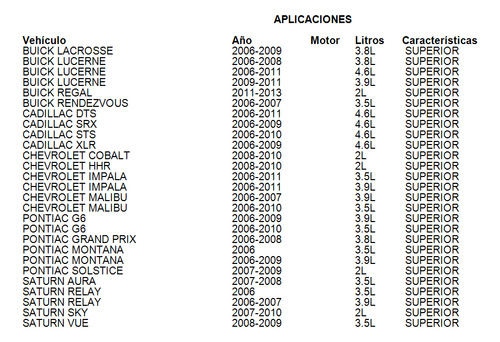 Valvula Canister Superior Cadillac Dts 2006-2011 4.6l