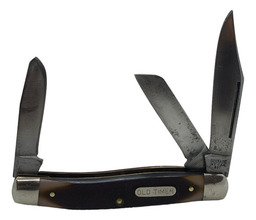 Navaja Plegable Vintage Schrade Old Timer 8ot Senior Mango Café