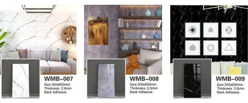 Placas Simil Marmol 60x30 Revestimiento Pared X2 Unidades Negro