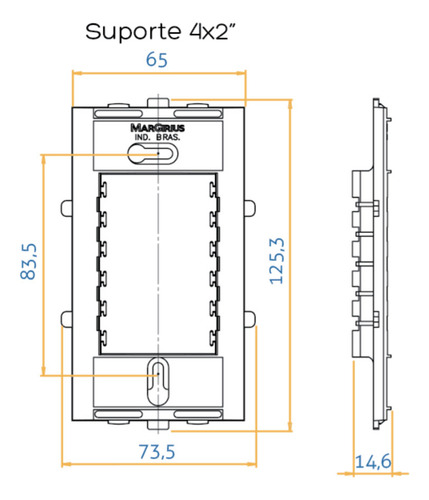 Conjunto Interruptor Paralelo 10a 250v 4x2 Clean Margirius