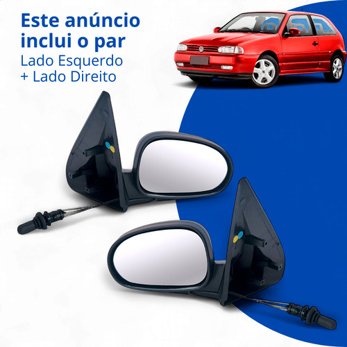 Par Retrovisor Gol G2 Bola 96 97 98 99 Com Controle 2 Portas