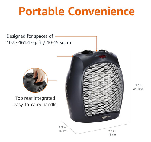 Aquecedor De Ambiente Cerâmico Amazon Basics, Aquecedor Port