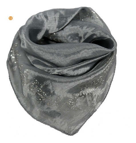 Pañuelo Mujer 50x50 Cm Gris C/glitter Viscosa Origen India T