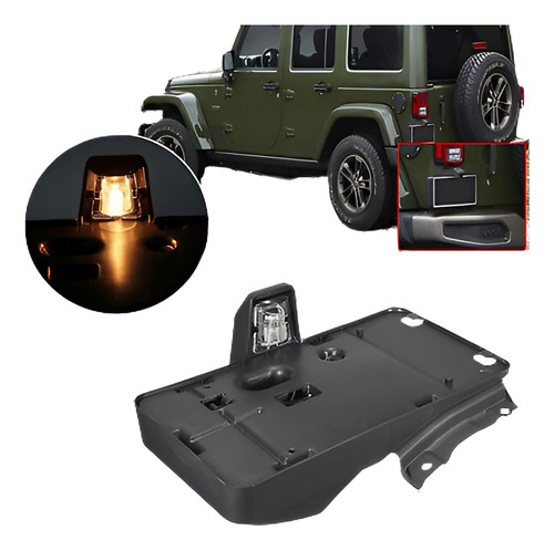 Placa Trasera Negro Soporte De Montaje Para Jeep Wrangler 20