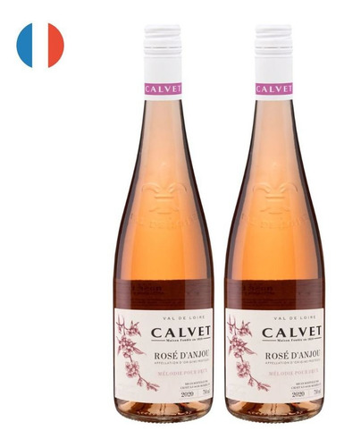 Kit 2 Vinhos Calvet Rosé Danjou Rosé França 750ml
