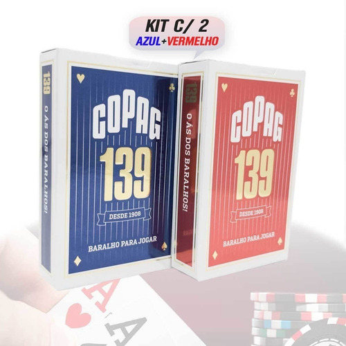 Baralho Copag 139 Tradicional Naipes Tamanho Normal Kit C/ 2