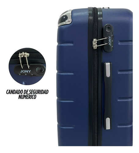 Set 2 Maletas Rígidas 26 Y 23 Pulgadas Con Ruedas Azul Rayas