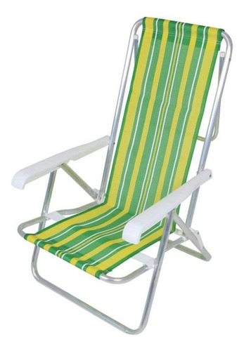 Silla de playa reclinable Mor Striped de 8 posiciones, 10