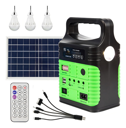 Generador Solar Portátil Para Emergencias 500w Con Panel Sol