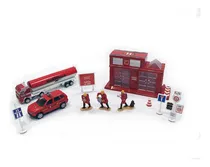 Comprar Estación De Bomberos Con Vehiculos Y Accesorios 37cm Juguete