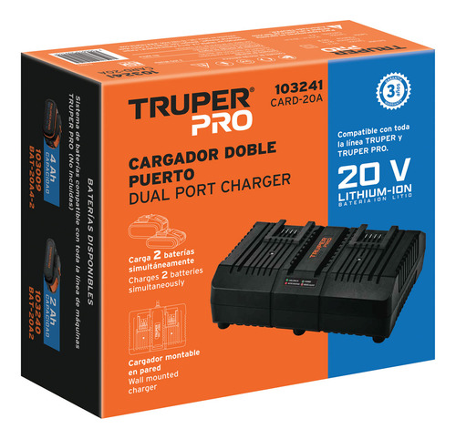 Cargador Dual De Baterías De Ion Litio 20v, Carga Rapida